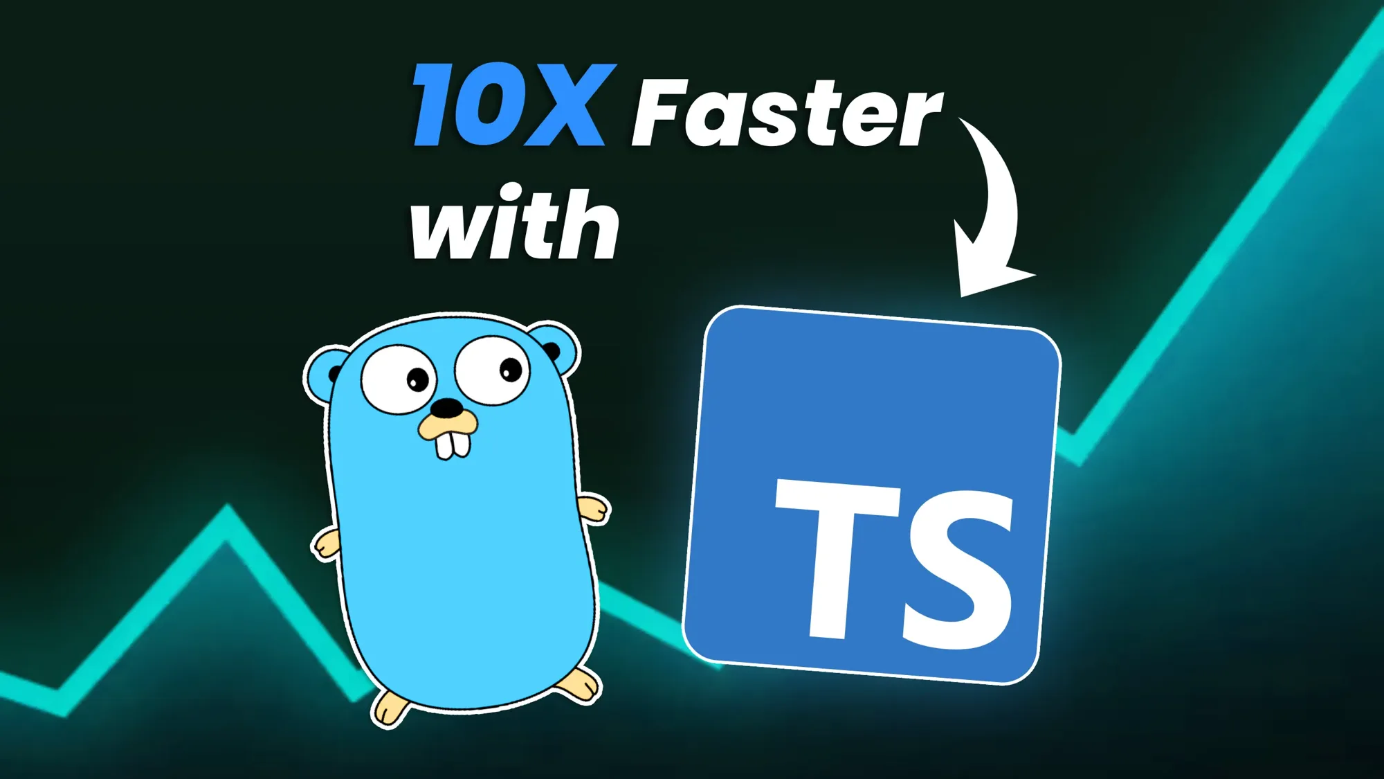 10X Faster with Go:TypeScript 7 把編譯器用 Go 原生重寫,Go gopher 與 TS logo